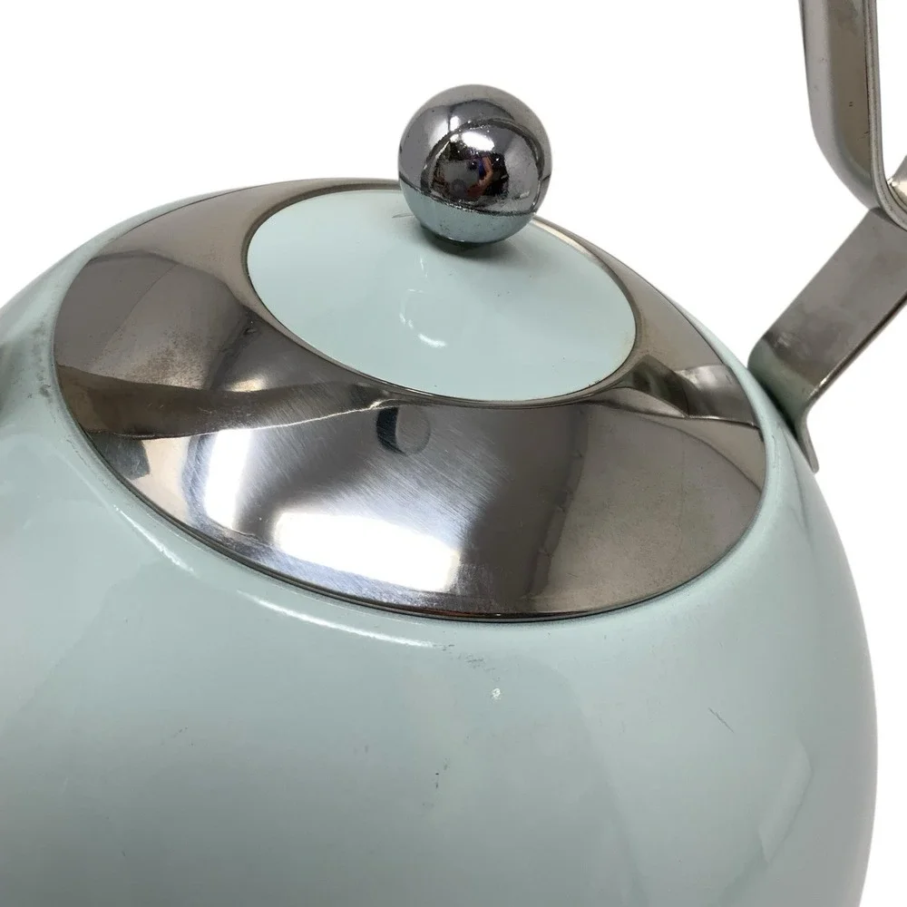 MasterClass Premium Cookware Stainless Steel Light Robin Blue Tea Pot Tea Kettle